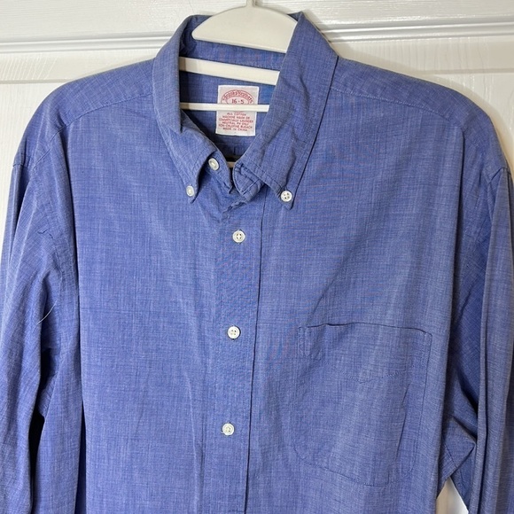 Brooks Brothers Blue Button Down Long‎ Sleeve Shirt Size 16-5 - Picture 4 of 8